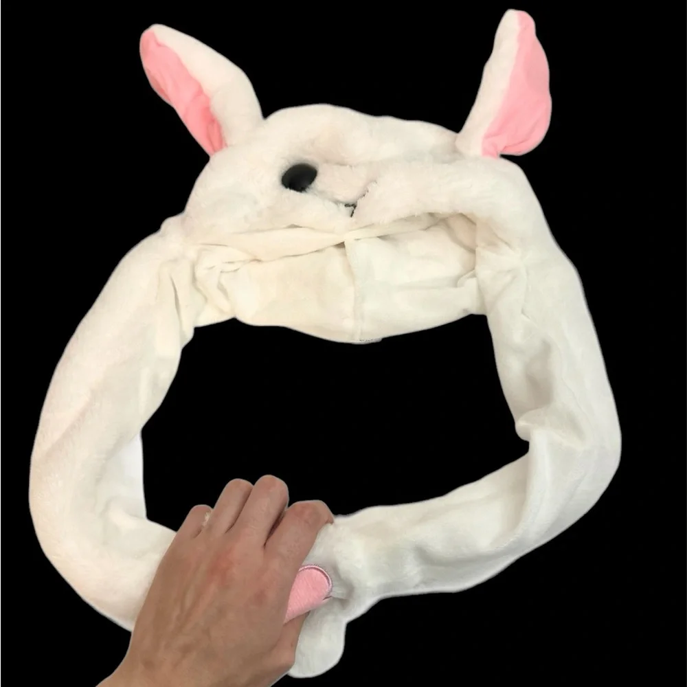 White and Pink Bunny Hat